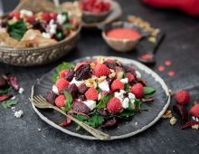 Raspberry, Beetroot & Goats Cheese Salad  + Raspberry Salad Dressing
