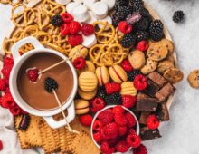 Berry & Chocolate Fondue Dessert Board