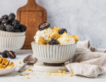 Blackberries and ice cream